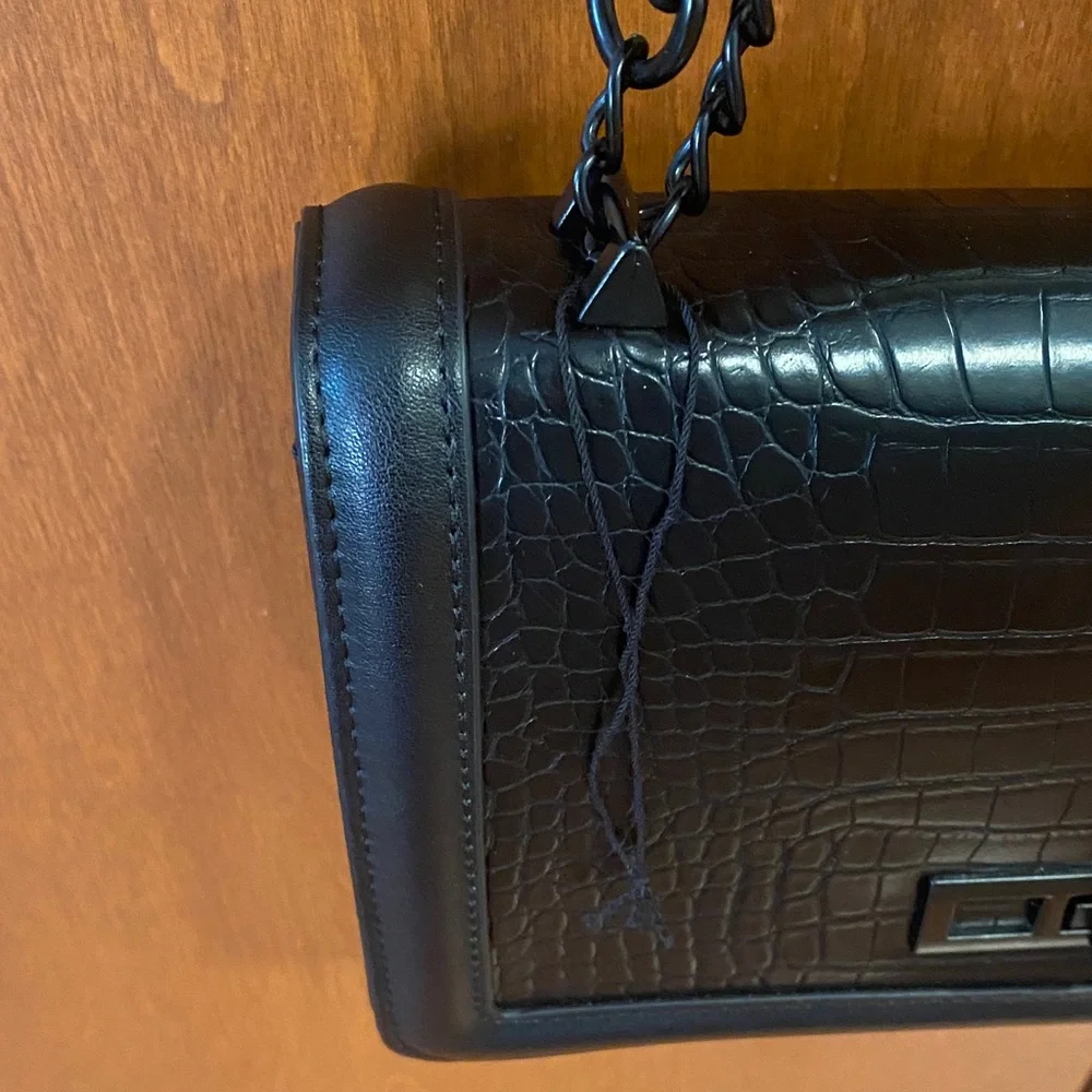 Call-it-Spring Black Croc-Embossed Women's Bag - Picture 4 of 14